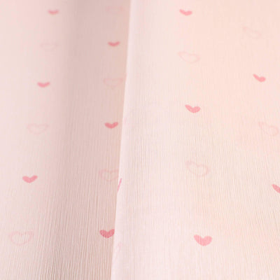 Hearts Girls' Room Textured Wallpaper, Light Pink , Girls Bedroom Wallpaper, Nursery Wallpaper, 114 sq ft, Kids Bathroom Wallpaper, Washable - Walloro High End Wallcoverings & More