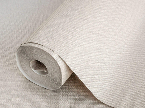 Ivory Glitter Neutral Colors Textured Wallpaper, Non-Adhesive Traditional Wallcovering - Walloro High End Wallcoverings & More