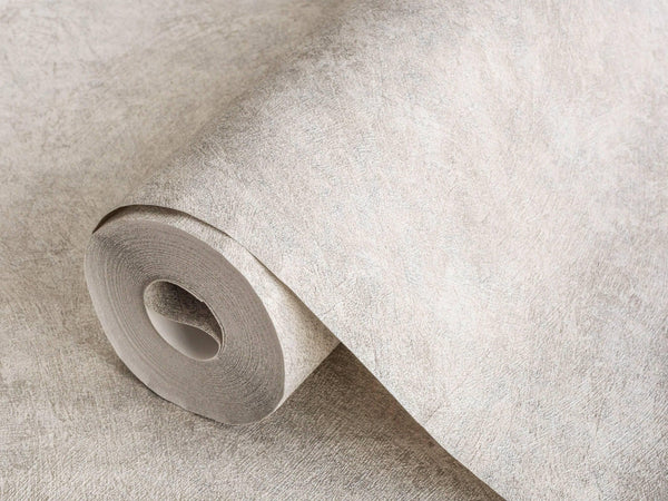 Ivory Timeless Distressed 3D Embossed Wallpaper, Stylish Metallic Neutral Colors Wallcovering - Walloro High End Wallcoverings & More
