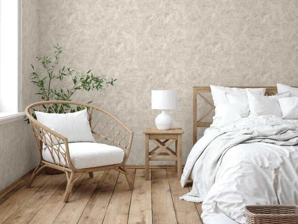 Ivory Timeless Distressed 3D Embossed Wallpaper, Stylish Metallic Neutral Colors Wallcovering - Walloro High End Wallcoverings & More