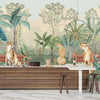 Cheetas Wallpaper, Garden Mural, Oversized Custom Size Wall Art, Non-Woven, Non-Adhesive, Modern Wall Paper, Removable