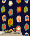 Ikat Polka Dot Wallpaper, Seamless Pattern Mural, Oversized Custom Size Wall Art, Non-Woven, Non-Adhesive, Modern Wall Paper, Removable