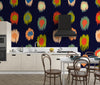 Ikat Polka Dot Wallpaper, Seamless Pattern Mural, Oversized Custom Size Wall Art, Non-Woven, Non-Adhesive, Modern Wall Paper, Removable