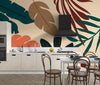 Natural Plants Wallpaper, Beige Background Mural, Oversized Custom Size Wall Art, Non-Woven, Non-Adhesive, Modern Wall Paper, Removable