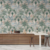 Palm Trees Wallpaper, Seamless Pattern Mural, Oversized Custom Size Wall Art, Non-Woven, Non-Adhesive, Modern Wall Paper, Removable