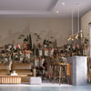 Landscape Wall Mural Houses Cityscape Stylish Wallpaper, Light Beige Oversized Custom Size Wall Covering, Non-Woven, Non-Adhesive, Modern Large Art - Walloro High End Wallcoverings & More