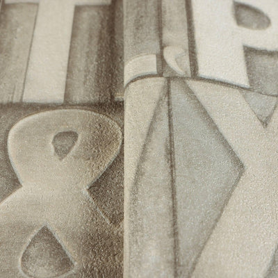 Letters Wallpaper, Rich Textured Wallcovering, Traditional, Light Color, Extra Large 114 sq ft Roll, Washable, Alphabet Wallpaper - Walloro High End Wallcoverings & More
