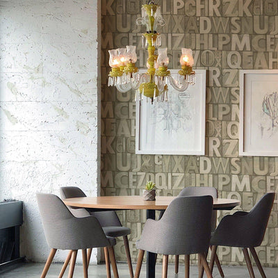 Letters Wallpaper, Rich Textured Wallcovering, Traditional, Light Color, Extra Large 114 sq ft Roll, Washable, Alphabet Wallpaper - Walloro High End Wallcoverings & More