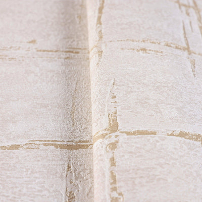 Light Beige Abstract Metallic Lines Wallpaper, 3D Deep Embosed Silver Gold Rustic Geometric Interior Decor - Walloro High End Wallcoverings & More
