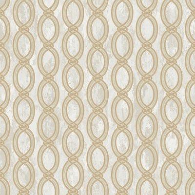 Light Beige Geometric Chain Pattern Wallpaper, Deep Embossed Stylish Sparkling Luxury Design - Walloro High End Wallcoverings & More
