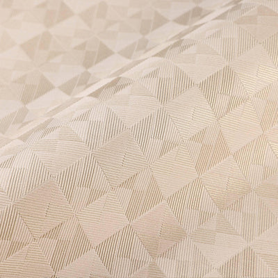 Light Beige Solid Color Square Pattern Wallpaper, 3D Embossed Glossy Sleek Checkered Geometric Wall Paper - Walloro High End Wallcoverings & More