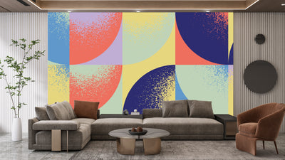 Bold Composition Wallpaper, Modern Abstract Mural, Oversized Custom Size Wall Art, Non-Woven, Non-Adhesive, Modern Wall Paper, Removable