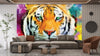 Tiger Wallpaper, Oil Painting Mural, Oversized Custom Size Wall Art, Non-Woven, Non-Adhesive, Modern Wall Paper, Removable