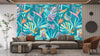 Abstract Tropical Leaves Wallpaper, Seamless Pattern Mural, Oversized Custom Size Wall Art, Non-Woven, Non-Adhesive, Modern Wall Paper, Removable