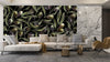 Olive Branches Wallpaper, Seamless Pattern Mural, Oversized Custom Size Wall Art, Non-Woven, Non-Adhesive, Modern Wall Paper, Removable