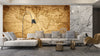 Old Geographical World Map Wallpaper, History, Voyage Mural, Oversized Custom Size Wall Art, Non-Woven, Non-Adhesive, Modern Wall Paper, Removable
