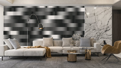 Line Halftone Gradient Wallpaper, Seamless Pattern Mural, Oversized Custom Size Wall Art, Non-Woven, Non-Adhesive, Modern Wall Paper, Removable