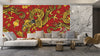 Golden Chinese Dragons Wallpaper, Seamless Pattern Mural, Oversized Custom Size Wall Art, Non-Woven, Non-Adhesive, Modern Wall Paper, Removable