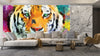 Tiger Wallpaper, Oil Painting Mural, Oversized Custom Size Wall Art, Non-Woven, Non-Adhesive, Modern Wall Paper, Removable
