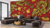 Golden Chinese Dragons Wallpaper, Seamless Pattern Mural, Oversized Custom Size Wall Art, Non-Woven, Non-Adhesive, Modern Wall Paper, Removable