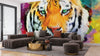 Tiger Wallpaper, Oil Painting Mural, Oversized Custom Size Wall Art, Non-Woven, Non-Adhesive, Modern Wall Paper, Removable