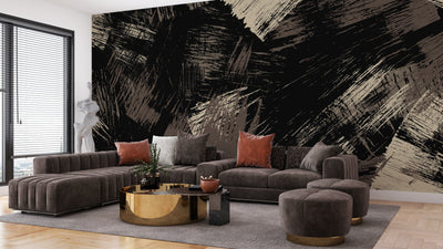 Elegant Paint Strokes Wallpaper, Seamless Pattern Mural, Oversized Custom Size Wall Art, Non-Woven, Non-Adhesive, Modern Wall Paper, Removable