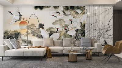 Old Painting China Style Wallpaper, Birds Mural, Oversized Custom Size Wall Art, Non-Woven, Non-Adhesive, Modern Wall Paper, Removable