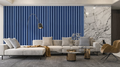 WPC Wood Wallpaper, Lite Blue Mural, Oversized Custom Size Wall Art, Non-Woven, Non-Adhesive, Modern Wall Paper, Removable