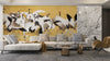 Flock Cranes Wallpaper, Japanese Mural, Oversized Custom Size Wall Art, Non-Woven, Non-Adhesive, Modern Wall Paper, Removable
