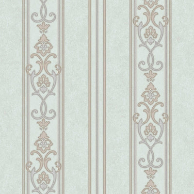 Luxury Deep Embossed Striped Wallpaper, Damask 3D Textured Wallcovering, Traditional, Large 114 sq ft Roll, Bedroom, Bathroom Wallpaper - Walloro High End Wallcoverings & More
