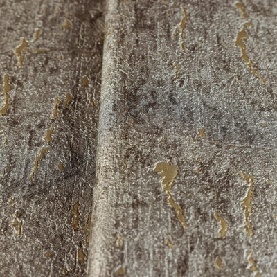 Modern Cork Dark Gray Embossed Wallpaper, Gold Shiny Rich Textured Wallcovering, Traditional, Camper Van Log Cabin, 114 sq ft Roll, Metallic - Walloro High End Wallcoverings & More