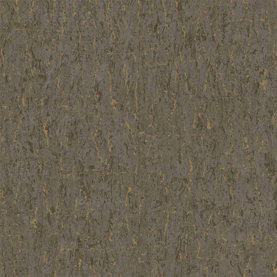 Modern Cork Dark Gray Embossed Wallpaper, Gold Shiny Rich Textured Wallcovering, Traditional, Camper Van Log Cabin, 114 sq ft Roll, Metallic - Walloro High End Wallcoverings & More