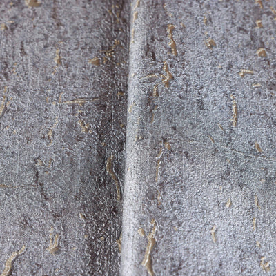 Modern Cork Gray Gold Embossed Wallpaper, Rich Textured Wallcovering, Traditional, Camper Van Log Cabin, Large 114 sq ft Roll, Washable - Walloro High End Wallcoverings & More