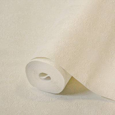 Modern Deep Embossed Wallpaper, Cream Solid Color Plain Elegant Sparkling Glittering Wallcovering, Easy Clean, Abstract, Plain, Non-Woven - Walloro High End Wallcoverings & More