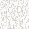 Modern Letters Wallpaper, Rich Textured Wallcovering, Traditional, Kids Room, Large 114 sq ft Roll, Washable, Alphabets Wallpaper, White - Walloro High End Wallcoverings & More