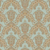 Modern Light Teal, Gold Damask Wallpaper, Home Wall Decor, Aesthetic Wallpaper, Textured Wallcovering Non-Adhesive and Non-Peel and Stick - Walloro High End Wallcoverings & More