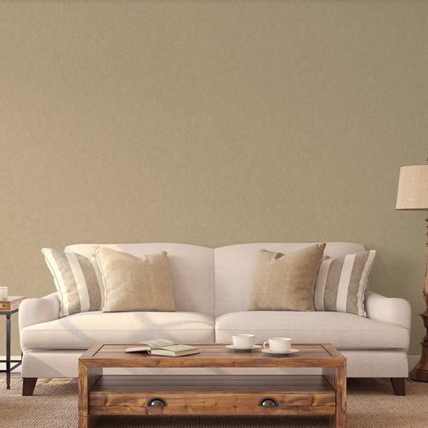 Modern Solid Color Embossed Textured Wallpaper, Dark Beige Contemporary Wallcovering, Monochromatic, Non-Woven - Walloro High End Wallcoverings & More