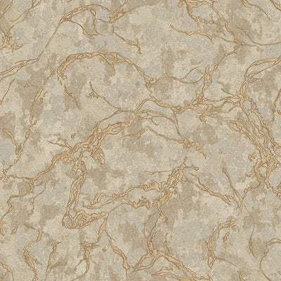 Modern Veined Texture Metallic Wallpaper, Brown, Copper Modern 3D Embossed Marble Metallic Accents, Industrial Deign - Walloro High End Wallcoverings & More