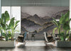 Mountain Scenic Wall Mural, Gray Nature Wallpaper, Custom Size Wall Covering, Non-Woven, Non-Pasted, Removable, Washable, Extra Large Bird Art - Walloro High End Wallcoverings & More