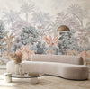 Nature Tropical Wallpaper, Green Forest Wall Mural, Custom Size Trees Wall Art, Non-Woven, Non-Pasted, Removable, Washable, Oversized Wall Paper - Walloro High End Wallcoverings & More