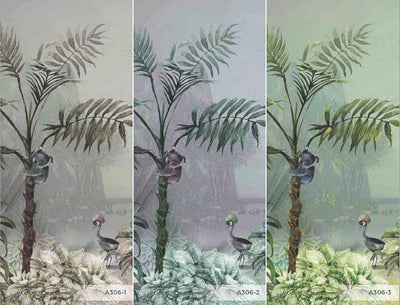 Palm Trees Nature Scene Tropical Wall Mural, Gray Custom Size Wallpaper, Non-Woven, Non-Pasted, Washable, Oversized Large Wall Art, Removable - Walloro High End Wallcoverings & More