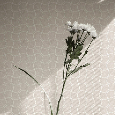 Round Geometric Shapes Deep Embossed Wallpaper, Light Neutral Shiny Surface Textured Wall Accent Decor - Walloro High End Wallcoverings & More
