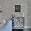 Shimmering Geometric Shapes Wallpaper, Silver Deep Embossed Asymmetrical Design Wallcovering - Walloro High End Wallcoverings & More