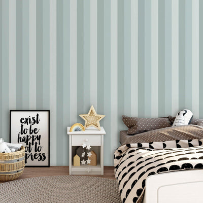 Striped Textured Wallpaper for Kids Room, Boys Bedroom Wall Paper, Nursery Wallpaper, 114 sq ft, Blue Gray Wallpaper, Washable, Modern - Walloro High End Wallcoverings & More
