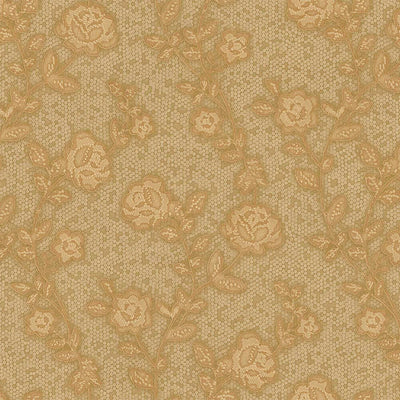 Stylish Golden Pattern Floral Embossed Wallpaper, Home Wall Decor, Aesthetic Wallpaper, Textured Wallcovering Non-Adhesive, Honeycomb Decor - Walloro High End Wallcoverings & More