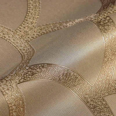 Tan Luxury Fish Scale Deep Embossed Wallpaper, 3D Textured Lace Patterns, Thick Wallcovering - Walloro High End Wallcoverings & More
