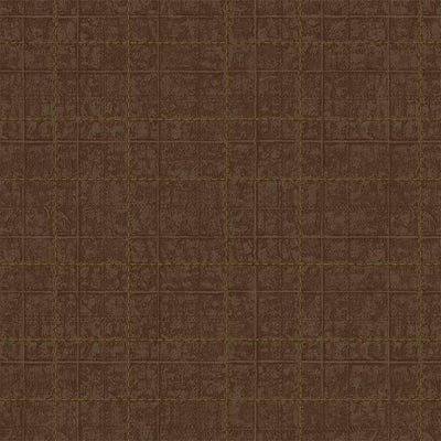 Velvet Stich Embossed Geometric Cubic Dark Brown,Home Wall Decor, Aesthetic Wallpaper, Textured Wallcovering Non-Adhesive and Non-Peel - Walloro High End Wallcoverings & More