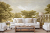 Vintage Scenic Victorian Wall Mural, Large Light Green Nature Wallpaper, Non-Woven, Non-Adhesive, Modern, Washable, Removable - Walloro High End Wallcoverings & More