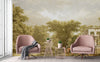 Vintage Scenic Victorian Wall Mural, Large Light Green Nature Wallpaper, Non-Woven, Non-Adhesive, Modern, Washable, Removable - Walloro High End Wallcoverings & More