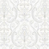 White Elegant Damask 3D Embossed Wallpaper, Textured Luxury Wallpaper - Walloro High End Wallcoverings & More